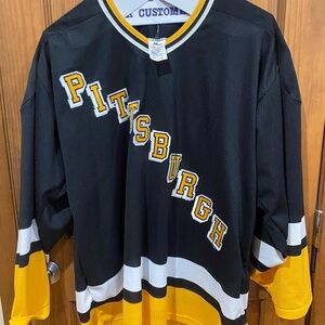 Black and Yellow Pittsburgh Penguins Hockey Jersey